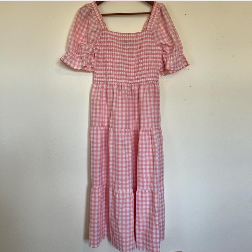 Gingham Pink Maxi Dress